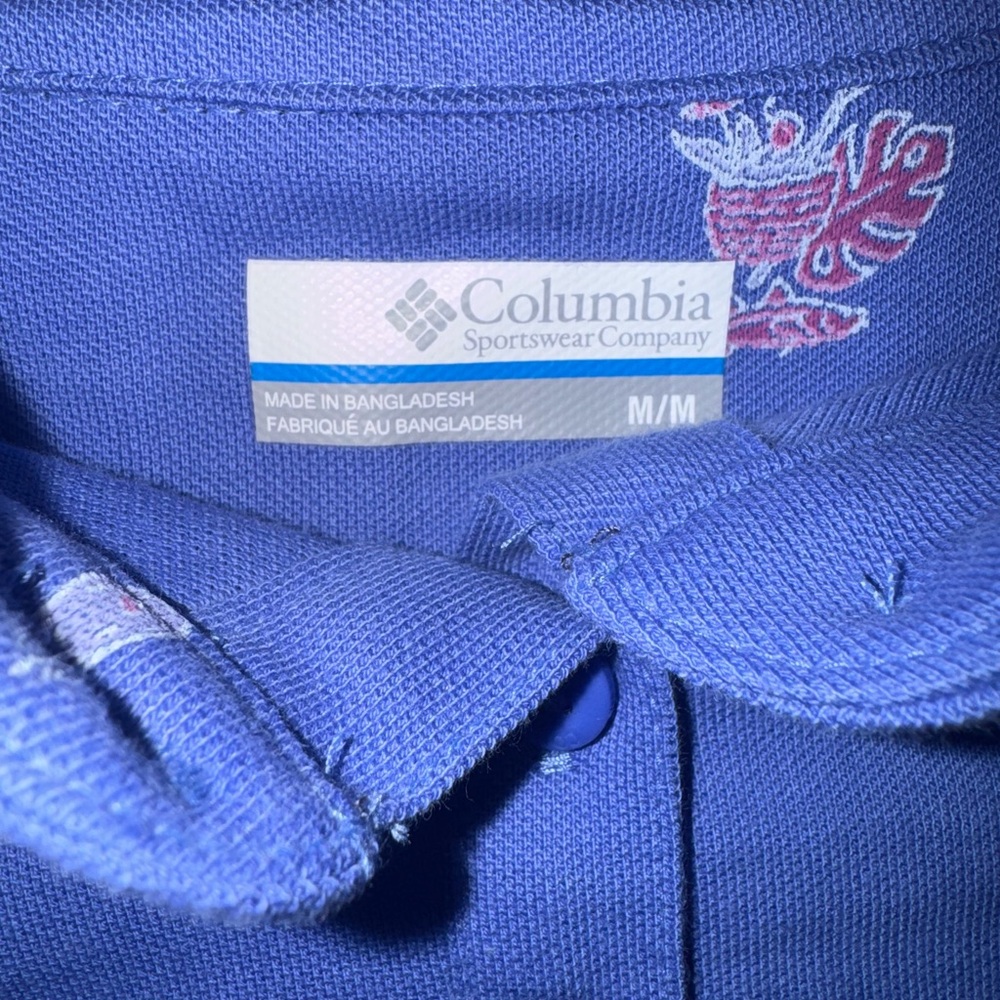 Women's Columbia blue South Sand Point Polo‎ PFG Shirt Size M - Picture 2 of 8